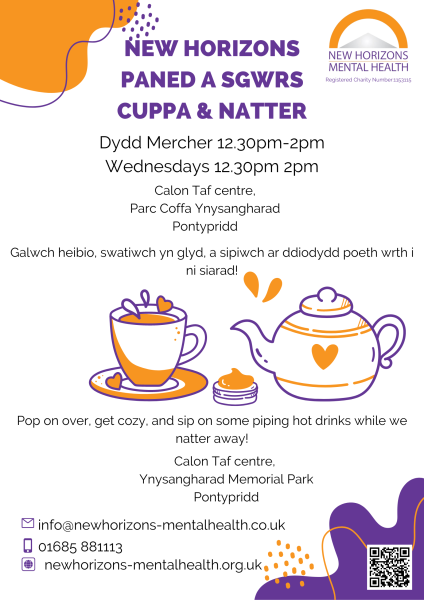 New Horizons - 2024 Cuppa & Natter at Pontypridd Park - Every Wednesday 12.30 - 2.00 pm