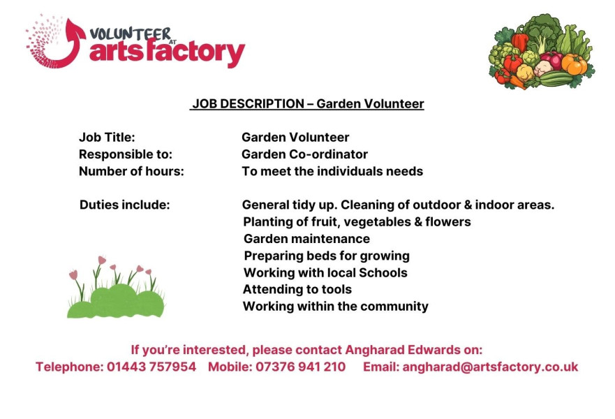Rhondda Fach Community Garden - Garden Volunteer