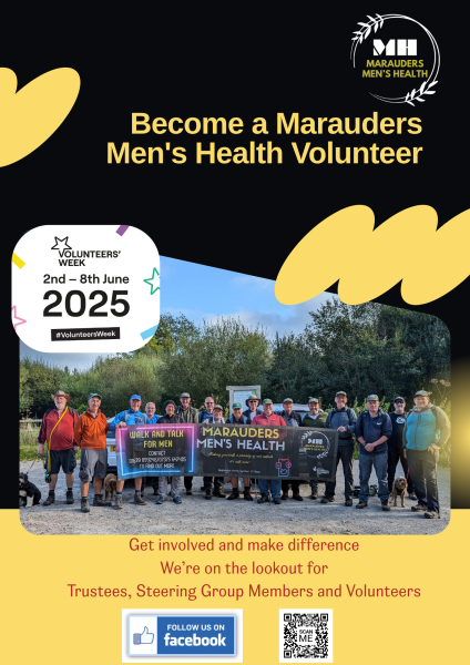 Marauders Men's Health are looking for Trustees, Steering Group Members and General Volunteers