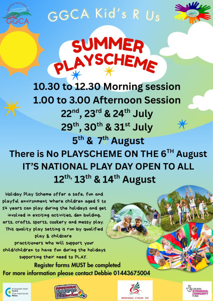 GGCA 'Kids R Us' playscheme open to children aged 5 to 14