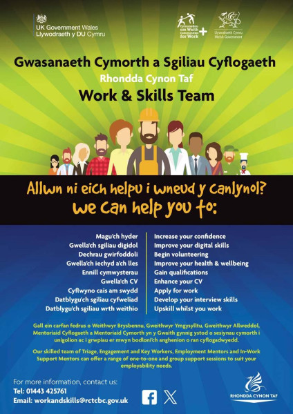 Work and Skills Team, support is available for you