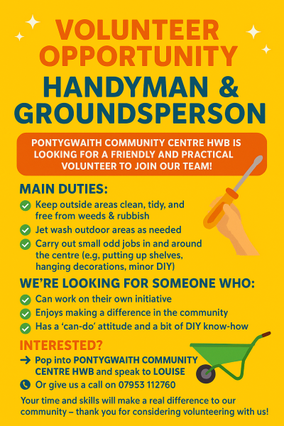 “Volunteer as a Handyperson – Help Keep Our Community Spaces Safe, Tidy, and Welcoming!”